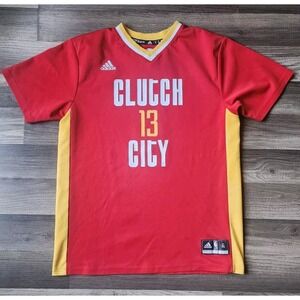 ADIDAS JERSEY SHIRT YOUTH XL JAMES HARDEN HOUSTON ROCKETS #13 RED PRIDE SWINGMAN